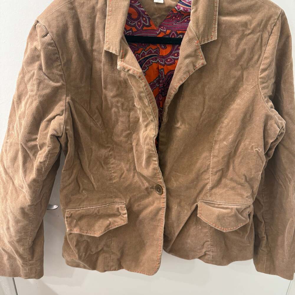 Tommy Hilfiger Women's One Button Brown Corduroy Blazer Jacket Vintage